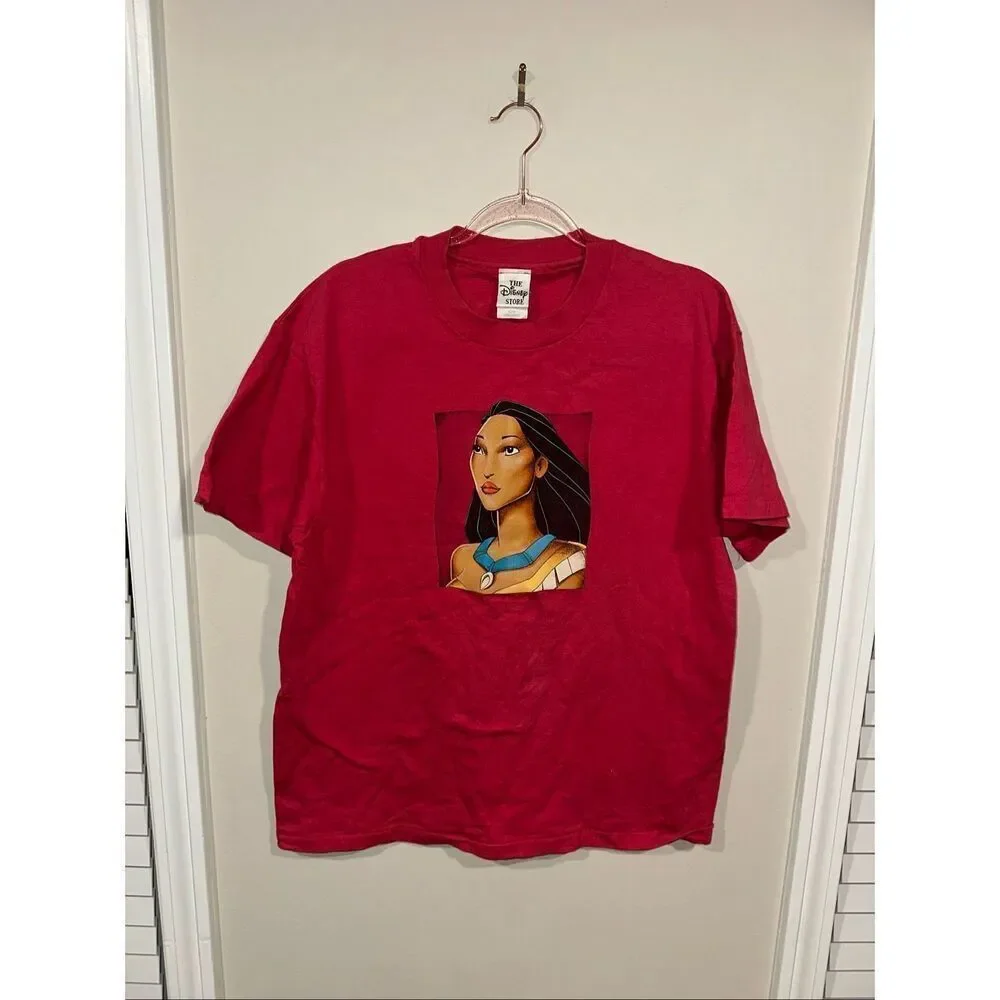 Vintage 1990’s Disney Pocahontas Movie Promo Portrait Shirt Size Large Red